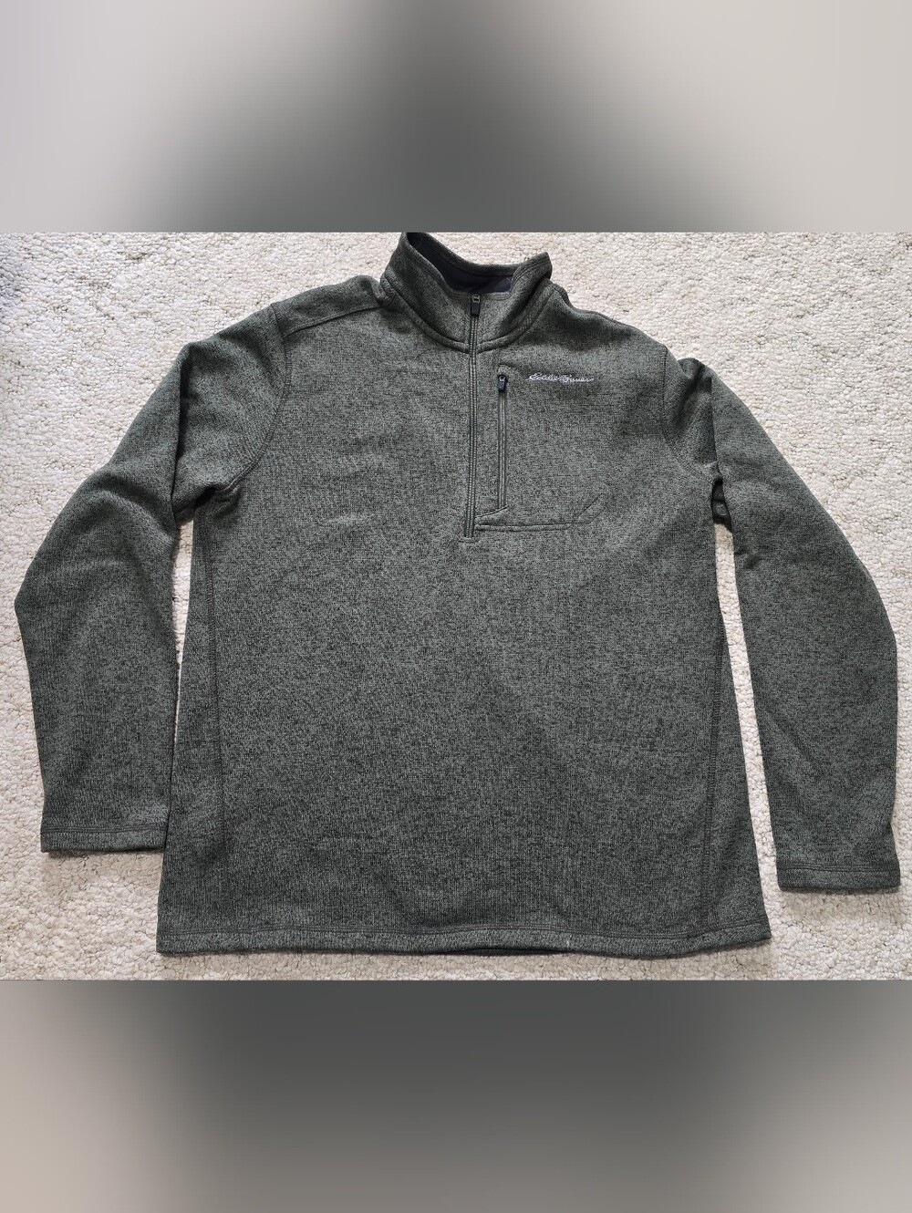 Eddie Bauer Mens Radiator Fleece 1/4 Zip Pullover XL Heathered Green